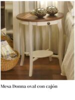 Mesa Donna oval con cajón