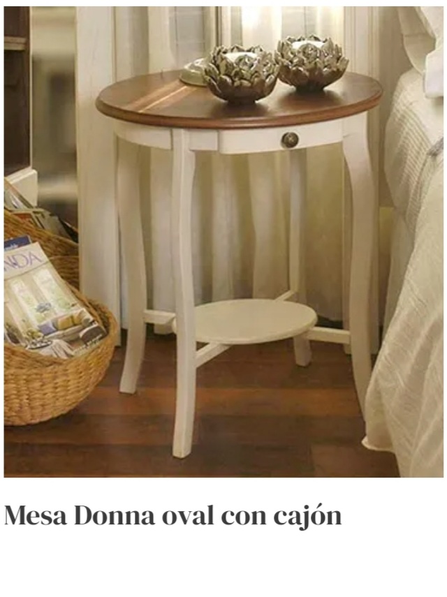Mesa Donna oval con cajón