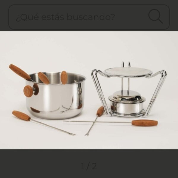 fondue florencia asas en madera - Imagen 2