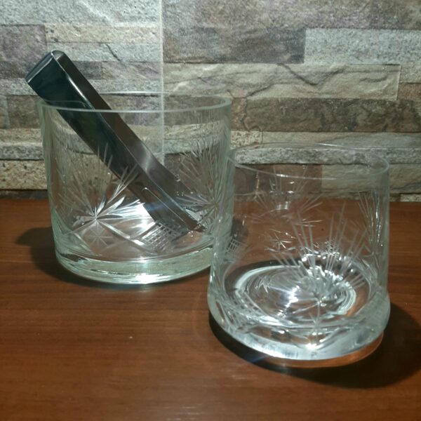 juego x6 vaso whisky Danes tallado rombo y palmera - Imagen 4