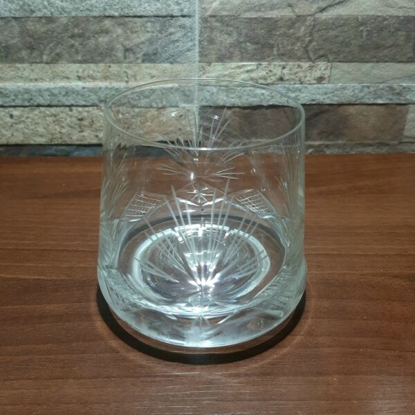 juego x6 vaso whisky Danes tallado rombo y palmera - Imagen 3