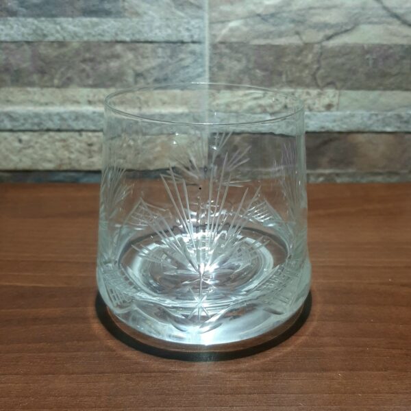 juego x6 vaso whisky Danes tallado rombo y palmera - Imagen 2