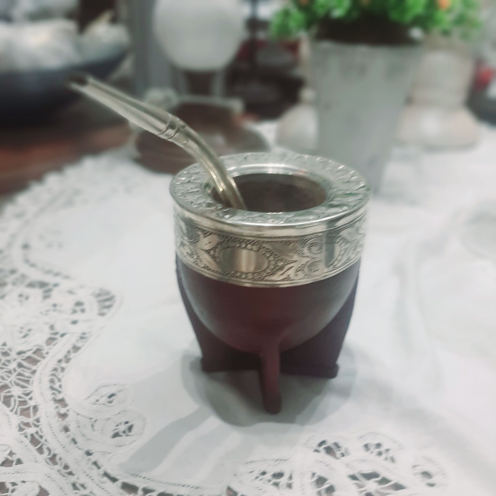 mate imperial 100 % cuero marron virola alpaca - Imagen 3