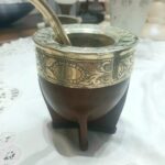 mate imperial 100 % cuero marron virola alpaca