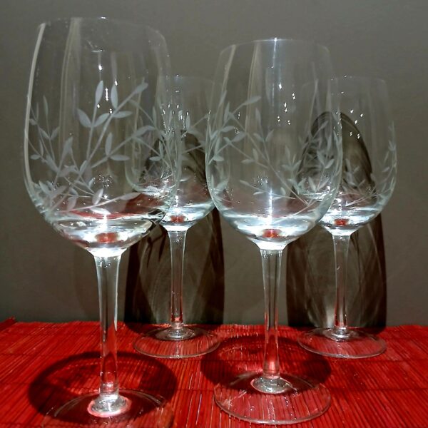 Copas vino x6 mod. premiun 650 ml tallado hojitas - Imagen 5