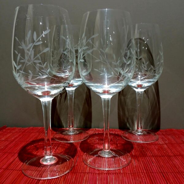 Copas vino x6 mod. premiun 650 ml tallado hojitas - Imagen 4