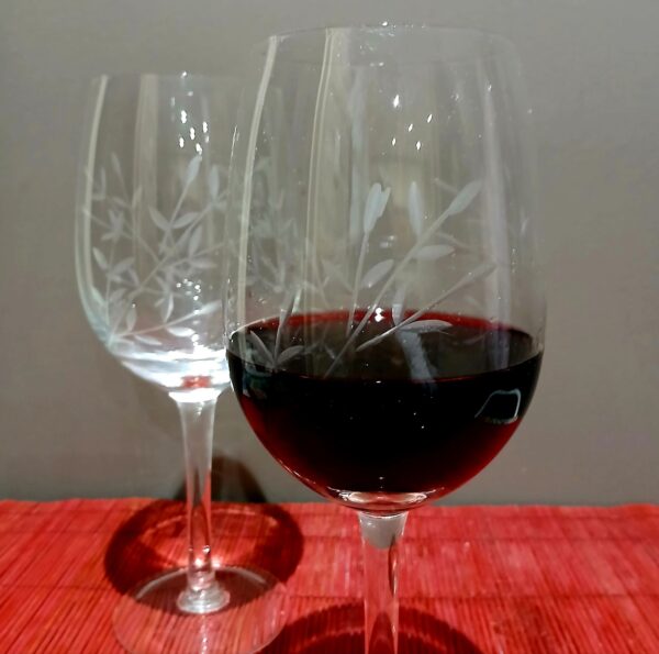 Copas vino x6 mod. premiun 650 ml tallado hojitas - Imagen 8