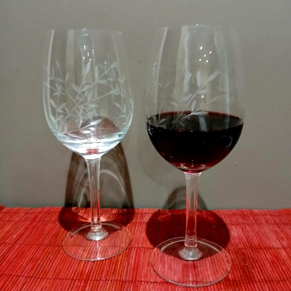 Copas vino x6 mod. premiun 650 ml tallado hojitas - Imagen 3
