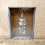 Porta corcho de madera 30 x 40