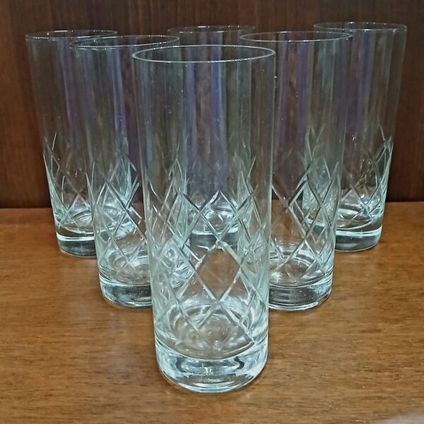 juego de vasos trago largo x6 tallados a mano - Imagen 20