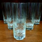 juego de vasos trago largo x6 tallados a mano