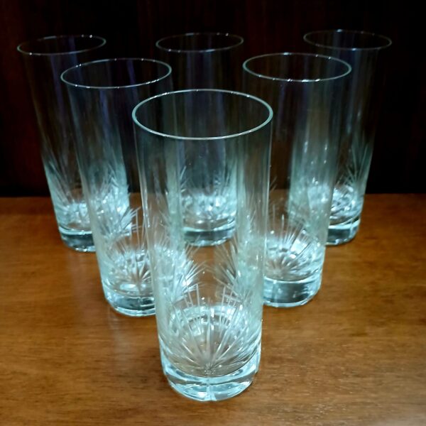 juego de vasos trago largo x6 tallados a mano - Imagen 22