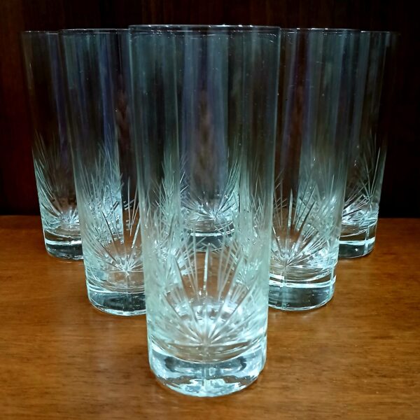 juego de vasos trago largo x6 tallados a mano - Imagen 24