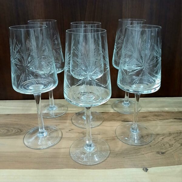 Copas vino x6 mod. Horizonte talladas a mano