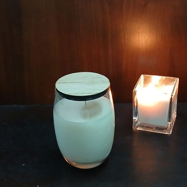vela en vaso de cristal tallado a mano - Imagen 15