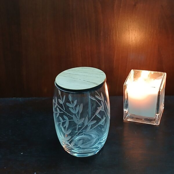 vela en vaso de cristal tallado a mano - Imagen 13
