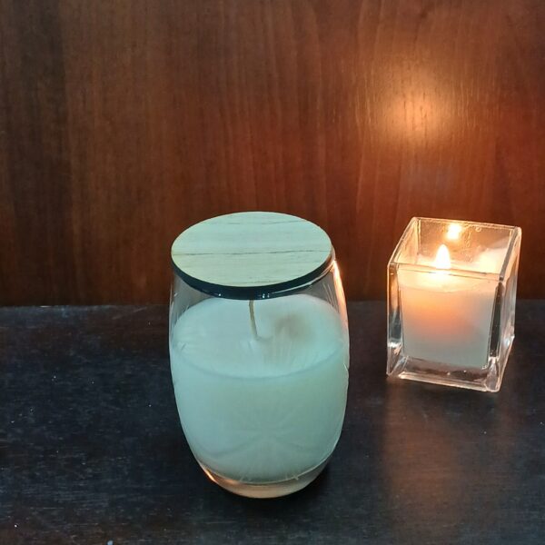 vela en vaso de cristal tallado a mano - Imagen 10