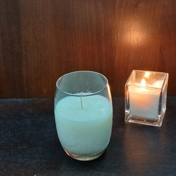 vela en vaso de cristal tallado a mano - Imagen 9