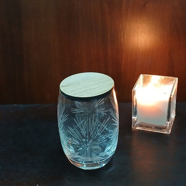 vela en vaso de cristal tallado a mano - Imagen 8