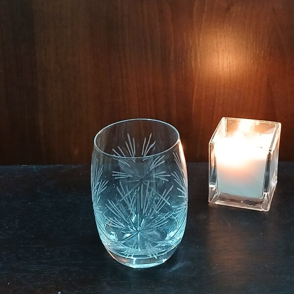 vela en vaso de cristal tallado a mano - Imagen 7