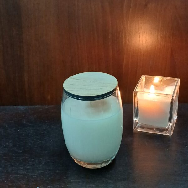 vela en vaso de cristal tallado a mano - Imagen 5