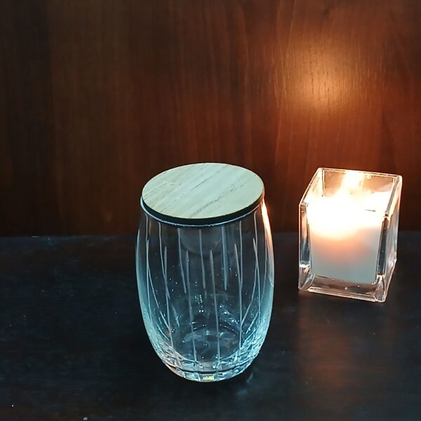 vela en vaso de cristal tallado a mano - Imagen 6