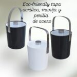 conservadora tapa acrilica , manija y perilla acero inoxidable