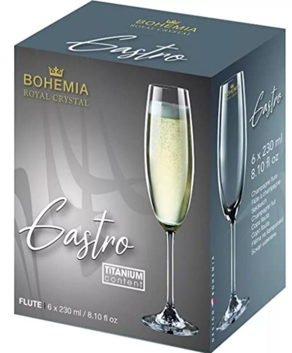 Copas De Champagne Bohemia x6 mod. gastro titaniun - Imagen 6