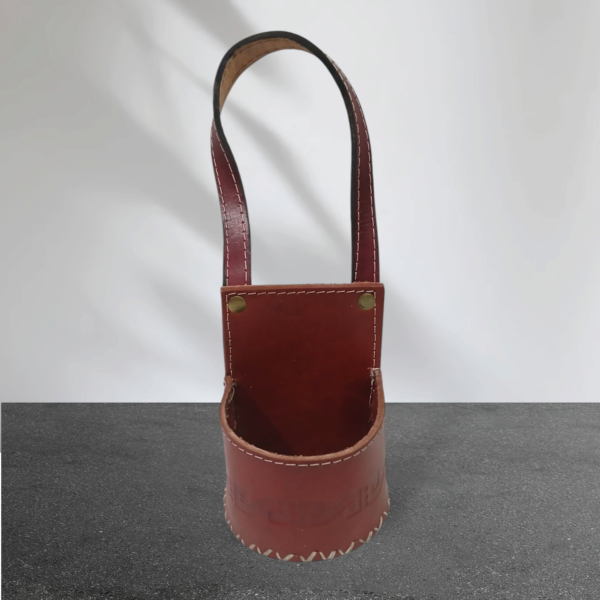 Porta Mate auto 100% cuero marron