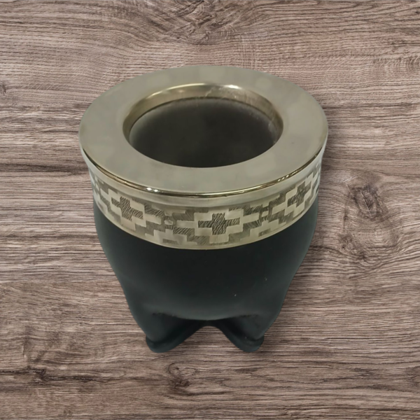 mate imperial de Luxe Acero virola e interior de acero negro