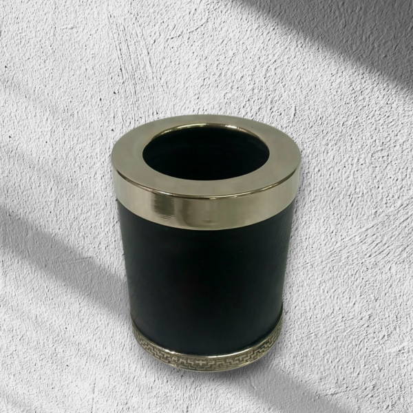 mate cilindrico algarrobo chico aro y base de alpaca - Imagen 2