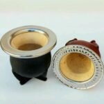 mate camionero Premium 100% cuero marron/negro alpaca