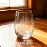Vaso bombe x6 tallados a mano mod. palmera