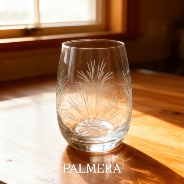 Vaso bombe x6 tallados a mano mod. palmera