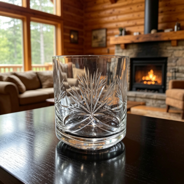 Vaso whisky mareado x6 400 ml tallado palmera
