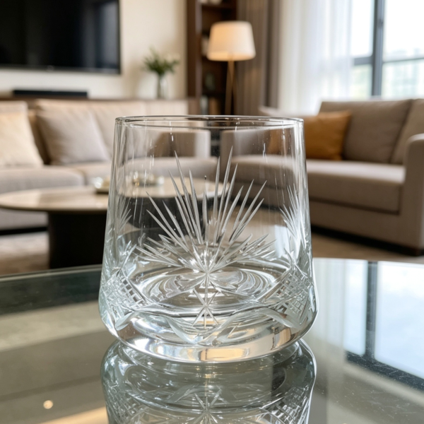 juego x6 vaso whisky Danes tallado rombo y palmera