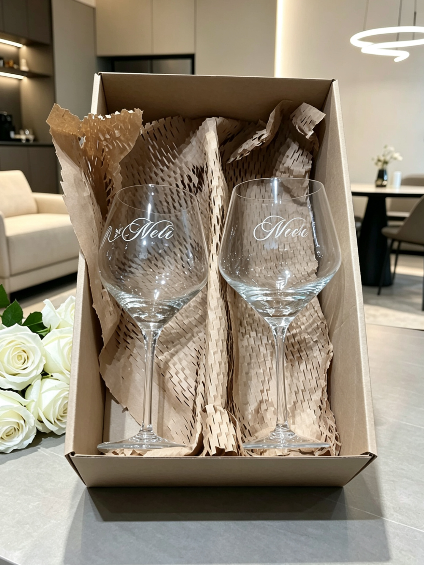 juego de 2 copas Alma grabadas en caja de regalo - Imagen 3