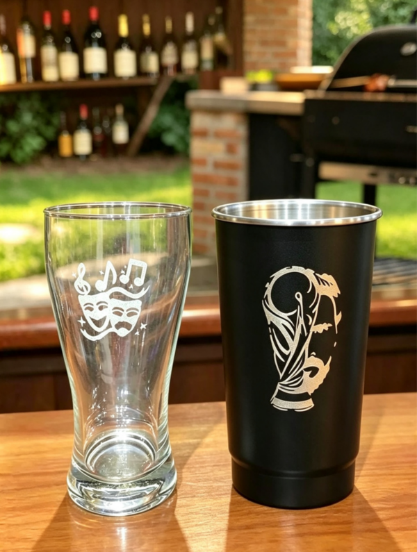 Vaso fernetero grabado