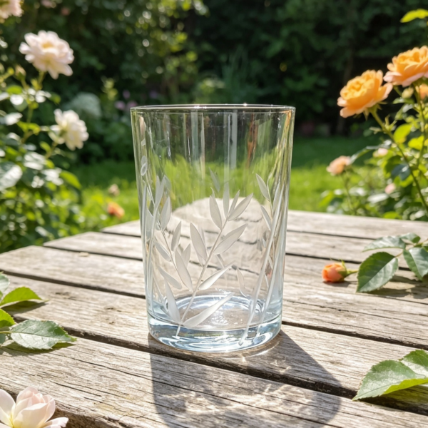 juego x 6 Vaso retro hojitas